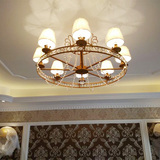 美式乡村铁艺吊灯欧式田园复古北欧餐厅客厅卧室法式奢华水晶吊灯