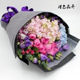 混搭多色玫瑰绣球郁金香向日葵创意花束爱意表达郑州鲜花同城速递