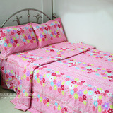 粉色韩版纯棉床罩被套夹棉被套空调被1.5米1.8米床罩四件被套包邮