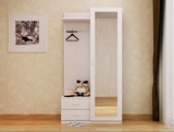 定制门厅柜简约现代衣帽柜带镜子抽屉大容量鞋柜玄关柜多功能