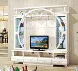 欧式现代小户型背景墙电视柜整体影视组合储物酒柜简约地柜2米
