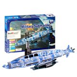 3d立体拼图潜水艇潜艇模型军事拼装益智男孩玩具创意生日礼物六一