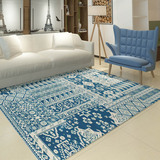 客厅地毯现代简约易打理编织耐磨书房地垫卧室茶几垫可水洗蓝灰色
