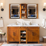 现代简约浴室柜组合双盆落地卫浴柜洗手台洗脸池盆柜智能蓝牙镜子