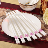 高档中式骨瓷筷子餐具套装 经典红牡丹陶瓷筷子10双创意商务礼品