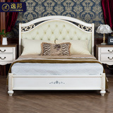 逸邦全实木床 奢华欧式床1.5 1.8米法式婚床卧室婚床雕花描金床