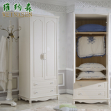 韩式衣柜木质田园衣橱儿童两门实木衣柜2门小衣橱欧式白色收纳柜