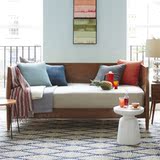 美式乡村宜家现代新中式休闲客厅实木框架双人三人沙发床新款