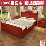 新款白色实木床现代简约松木儿童床双人床1.8米韩式公主储物婚床