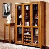 中式实木酒柜客厅现代简约餐边柜玄关柜隔断柜储物带酒架杯架展示