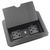 贝桥 LC-0423 掀盖桌面插座 多媒体会议插座双电源 USB桌面面板