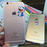 卡通哆啦A梦iphone6全包透明软胶套苹果6s/plus手机壳5s创意超薄