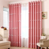 粉色遮阳美式窗帘成品全遮光布简约现代田园公主风卧室落地窗特价