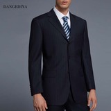 丹戈迪亚男士条纹西服平驳领3粒扣商务西装上衣男宽松特价21061