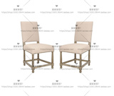 美式餐椅实木家具布艺软包休闲椅法式拉扣椅 创意简约办公椅定制