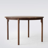胡桃木全实木餐桌圆形现代中式简约风格无漆环保工艺品质保证可定