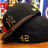 代购MLB棒球帽子男夏天NY洋基队42号纪念版全封闭运动嘻哈平沿帽
