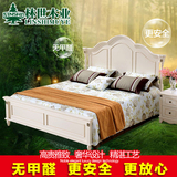 美式实木床1.8储物床1.5米白色田园简约双人床高箱床欧式婚床橡木
