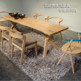 北欧宜家纯实木餐桌简约原木长桌饭桌书桌咖啡桌家用桌椅个性家具