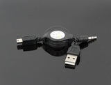蓝牙音箱USB伸缩线USB充电线3.5音频线USB二合一伸缩线 充电数据