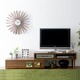 日式简约小户型多功能实木电视柜 客厅配套电视柜组合 可伸缩地柜