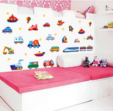 可移除墙贴纸创意卡通汽车随意贴 卧室儿童房幼儿园装饰墙纸贴画