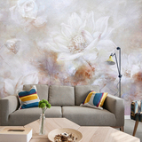 大型壁画欧式个性抽象荷花油画壁纸玄关走廊沙发电视背景墙纸中式