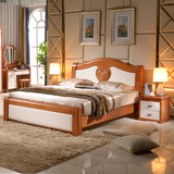 欧式田园地中海风格卧室家具 1.5 1.8米双人实木床 高箱储物床