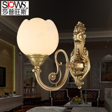 现代欧式全铜床头灯壁灯美式铜灯复古客厅卧室灯餐厅过道灯铜壁灯