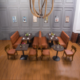 甜品奶茶店桌椅组合 咖啡西餐厅卡座 ktv沙发茶餐厅实木双人双卡