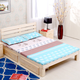 简约日式实木床单人双人松木床带储物柜现代卧室环保成人床儿童床