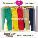 韩国代购paw in paw专柜正品2016春款男女童休闲裤长裤PPTC51101U
