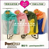 paw in paw韩国代购2015夏款男童女童户外防风衣外套ppja52301u