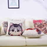 【天天特价】卡通抱枕沙发靠垫办公室靠枕腰靠枕芯可爱猫咪可拆洗