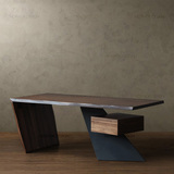 现代简约实木电脑桌台式家用转角铁艺书桌简易笔记本老板办公桌子