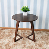 全实木餐桌圆形休闲异型腿咖啡桌会客洽谈创意北欧白橡木圆桌特价