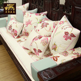 高档新款刺绣花中式红木沙发坐垫实木加厚海绵椅垫可拆洗