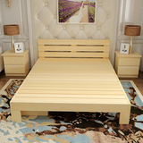 包邮实木单人床现代简约松木床1.5米成人大床1.8米双人床定制床