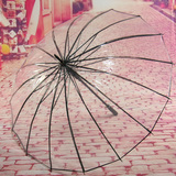 聪晟加厚透明雨伞  创意日本韩国自动长柄伞 男女士小清新学生伞