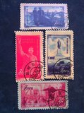 1953年 纪20 伟大的苏联十月革命三十五周年纪念邮票 4枚 学习
