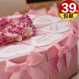 欧式三角蛋糕喜糖盒子批发创意个性定制纸盒婚庆糖果成品结婚礼盒