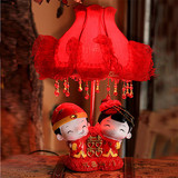 婚庆台灯卧室床头灯红创意实用结婚礼物娃娃台灯新婚礼品婚房摆件