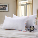 欧式纯色白色彩边枕头芯子床品 简约酒店宾馆单人高弹枕芯