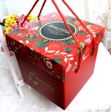 礼品礼物盒手提礼盒婚庆包装盒正方形牛皮纸大号现货纸盒喜糖盒子