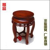 红木圆凳 实木凳子非洲酸枝木雕花卯榫结构餐凳圆凳鼓凳琴凳特价