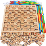 儿童幼儿园数学算数教具数字棒1-100连续板4-5-6-7岁早教益智玩具