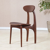 日式实木餐椅北欧餐椅白橡木餐椅简约现代原木蝴蝶餐椅胡桃色书椅