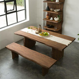 美式复古实木餐桌椅宜家创意自然边办公桌北欧工作台会议桌老板桌