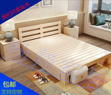 实木床双人床 实木床1.5 1.8米成人床 松木 单人床1.2m床 儿童床
