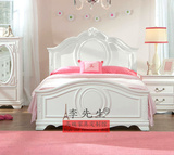 欧式新款时尚实木床 法式复古做旧雕花双人床 美式简欧奢华婚床